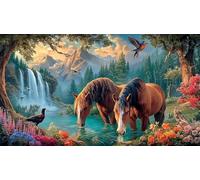 horse Puzzle Game 1000Pc Jigsaw Puzzles Educational Game Challenge Challenging for Adults and Kids Age 12 Years + 38x52cm/1000pcs