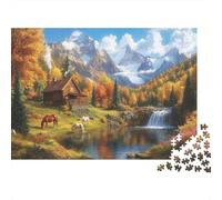 Horse Puzzles 1000 Piece by The Lake Children's Toys for Adults And Kids Gift High Difficulty Game Educational Games 1000pcs (75x50cm)