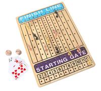 Horse Race Board Game, Wooden Challenge Toy Racing Board Games with 11 Metal Horses, 2 Dice &1 Deck Playing Cards, for Indoor Outdoor Fun, Bestriends Gatherings Birthday Gift(Metal version)