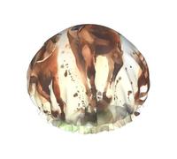 Horse Race Riding Sport Print Shower Cap â€“ Reusable, Double Layer, with Elastic Band â€“ Perfect for Home, Spa, Hotel, and Travel
