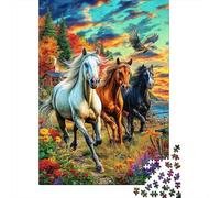 Horse Racing 1000 Piece Jigsaw Puzzle with Whimsical Design - A Charming Challenge for Adults And Kids Age 14 Years Up70x50cm/1000pcs