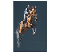 Horse Racing 1000 Pieces Wooden Jigsaw Puzzle for Adults Puzzles Brain Exercise Challenge High Difficulty Game Gift for Kids Children Jigsaws (78×53cm)