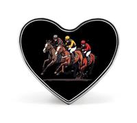 Horse Racing Badge Heart Shape Cute Brooch Pins Button Badges for Backpack Jackets Hats Decor