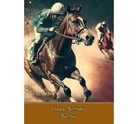 Horse Racing Birthday Card for Brother 1407