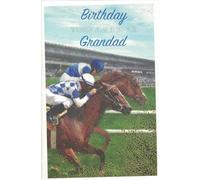 Horse Racing Birthday Card for Grandad, 9 x 6 inches, Traditional Design