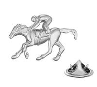 Horse Racing Brass Polished Lapel Pin Badge Brooch