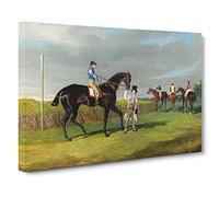 Horse Racing By John Frederick Herring Canvas Print | Gallery Wrapped 30mm Frame Wall Art | 20x14 inches | Ready to Hang | Classic Animals Picture | Living Room Bedroom Lounge Office