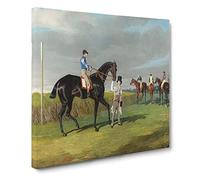 Horse Racing by John Frederick Herring Canvas Print | Gallery Wrapped 30mm Frame Wall Art | 20x20 inches | Ready to Hang | Modern Animals Picture | Living Room Bedroom Lounge Office