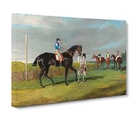 Horse Racing By John Frederick Herring Canvas Print | Gallery Wrapped 30mm Frame Wall Art | 30x20 inches | Ready to Hang | Classic Animals Picture | Living Room Bedroom Lounge Office