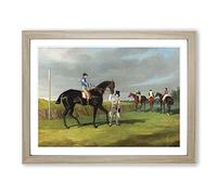 Horse Racing By John Frederick Herring Classic Painting Framed Print | A3 Oak Framed Wall Art | Ready to Hang | Classic Animal Picture | Living Room Bedroom Lounge Office