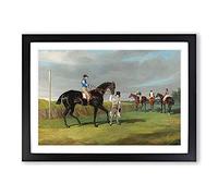 Horse Racing by John Frederick Herring Framed Print | A2 Black Framed Wall Art | Ready to Hang | Modern Animal Picture | Living Room Bedroom Lounge Office