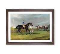 Horse Racing by John Frederick Herring Framed Print | A2 Walnut Framed Wall Art | Ready to Hang | Modern Animal Picture | Living Room Bedroom Lounge Office