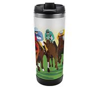 Horse Racing Cartoons Travel Mug Stainless Steel Coffee Cup Insulation Tumbler Thermal Mug for Tea Juice