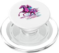 Horse Racing Derby Racer Jockey Horse Rider Retro Wave PopSockets PopGrip for MagSafe