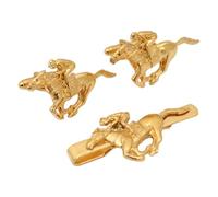 Horse Racing Gold Plated Cufflinks & Tie Clip