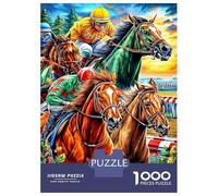 Horse Racing Jigsaw Puzzle 1000 Piece, Impossible Puzzle, Family Activity Puzzles, Challenging Toy for Adults And Kids 38x26cm/1000pcs