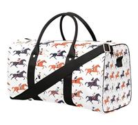 Horse Racing Jockey Travel Duffle Bag for Women Men Girls Boys Weekend Overnight Bags 22.7 L Tote Cabin Luggage Bag for Sports Gym Yoga