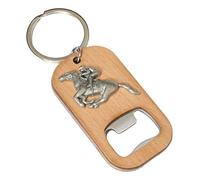Horse Racing Keyring Bottle Opener Wooden Stainless Steel Key Chain Gift 187