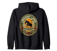 Horse Racing Longshot Lager Horseshoe Derby Day Beer Label Zip Hoodie