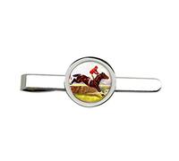 Horse Racing over Hurdles Tie Clip