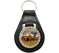 Horse Racing The Start Leather Key Fob