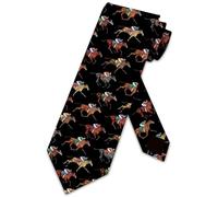 Horse Racing Ties Mens Horse Jockey Necktie by Three Rooker - Black - One size