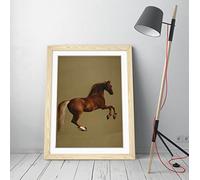 Horse Racing Whistlejacket George Stubbs Framed Wall Art Picture Print - A4 - Light Oak Frame