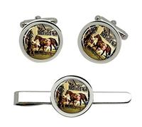 Horse Racing Winner at Epsom Cufflinks and Tie Clip Set