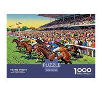 Horse Racing Wooden Jigsaw Puzzle Waterproof 1000 Piece Puzzles for Adults Colourful Educational Games