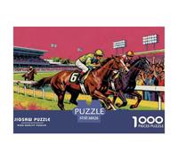 Horse Racing Wooden Jigsaw Puzzle Waterproof 1000 Piece Puzzles for Adults Colourful Home Decoration