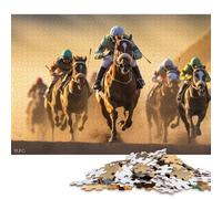 Horse Racing Wooden Jigsaw Puzzles Adults Fun 300 Piece Toy Intellectual Game Stress Relief Toy Education Game Home Decoration Relaxation And Intelligence 300pcs (40x28cm)