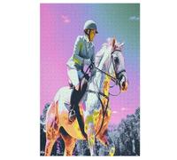Horse Racing Wooden Jigsaw Puzzles for Adults 1000 Piece Puzzle for Kids & Teens, Fun Educational Games for Family Game Night （78×53cm）