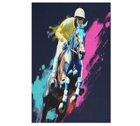 Horse Racing Wooden Puzzles Jigsaw Puzzle 1000 Pieces for Adults Creative Jigsaw Puzzles Difficult Puzzle Challenging Game Gift Toys Teens Family Puzzles (78×53cm)