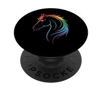 Horse Rainbow Colorful Abstract Art Pony Lover Graphic PopSockets Adhesive PopGrip