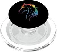 Horse Rainbow Colorful Abstract Art Pony Lover Graphic PopSockets PopGrip for MagSafe