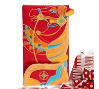 Horse Red Envelope, Fabric 2026 Horse Pattern Money Packet, Decorative Red Envelope with Traditional Design, Reusable Money Bag with Embroidery, for Adults Lovers Friends Mom Dad Kids Birthday