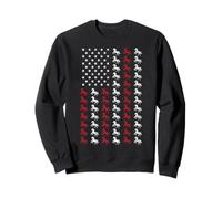Horse Red White and Blue American Flag Equestrian #25D14 Sweatshirt