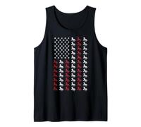 Horse Red White and Blue American Flag Equestrian #25D14 Tank Top