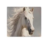 Horse Reed Field Mens Wallet Slim Leather Card Holder Bifold Wallets Front Pocket