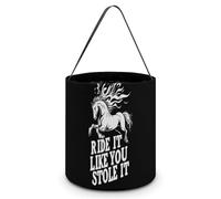 Horse Ride It Like You Stole It Foldable Halloween Trick Or Treat Bags Tote Goodie Candy Bucket Gift Party Favor Supplies