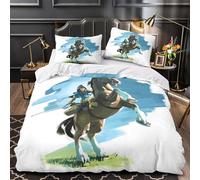 Horse Rider Dynamic Quilt Cover 3D Design Printed Super Soft 3 Pcs Bedding Set Zipper fantasy Adventure Comforter Cover Ultra Soft Washable for Kids Adults Women Teens Youth Boys Single（135x200cm）