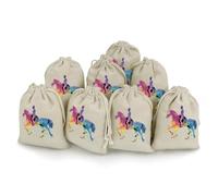 Horse Rider Race Marseille Reusable Drawstring Bags 8 Pcs Jewellery Favour Pouch Christmas Halloween Candy
