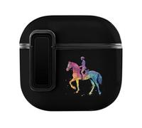 Horse Rider Race Marseille Slim Compatible with Airpods 4 Case Protective Hard Cover Skin