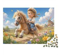 Horse Riding 1000 Pieces Mini Jigsaw Puzzle for Adults | 38x26cm Cardboard Home Decor Smooth Surface Birthday Gift Mind Relaxation
