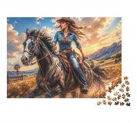 Horse Riding 1000 Pieces Mini Jigsaw Puzzle for Adults | 70x50cm Cardboard, Living Room Decor, Durable Structure, Birthday Gift, Mind Relaxation