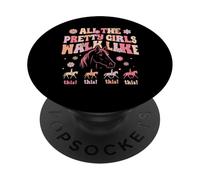 Horse riding all pretty girls walk like this women groovy PopSockets Adhesive PopGrip