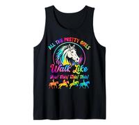 Horse riding all pretty girls walk like this women tie dye Tank Top