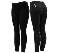 Horse Riding Childrens Jodphurs SILICON FULL SEAT Jodhpurs for kids/Girls Sticky Silicon Grip With Elastic Socks Bottom (as8, waist, numeric_24, regular, regular, Black, 24'' Waist, Fitted)
