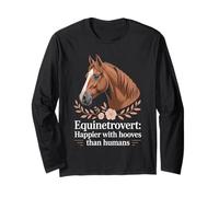 Horse Riding Equestrian Horseback Rider Equinetrovert Long Sleeve T-Shirt