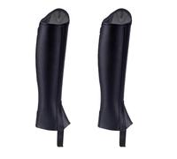 Horse Riding Half Chaps Equestrian Horse Riding Guards Leather Gear Adjustable Foot Strap Comfortable Experience(L)